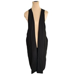 Seven7 Black Long Length Cardigan W/ Back Belt Detail Sz XXL